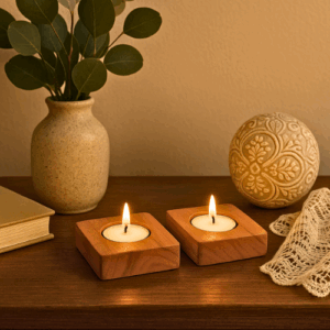 Bonjoy Square Shape T Light Candle Stand Holders - Set of 2 - Bonjoy Fashion and Decor - Main - 23 May 2025