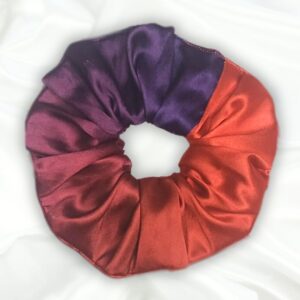 Loulou - Printed XL Satin Scrunchie - Purple and Red Scrunchie_Main - Bonjoy Fashion and Decor