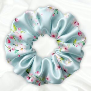 Radiant Orchid - Printed XL Satin Scrunchie - Blue Scrunchie_Main - Bonjoy Fashion and Decor