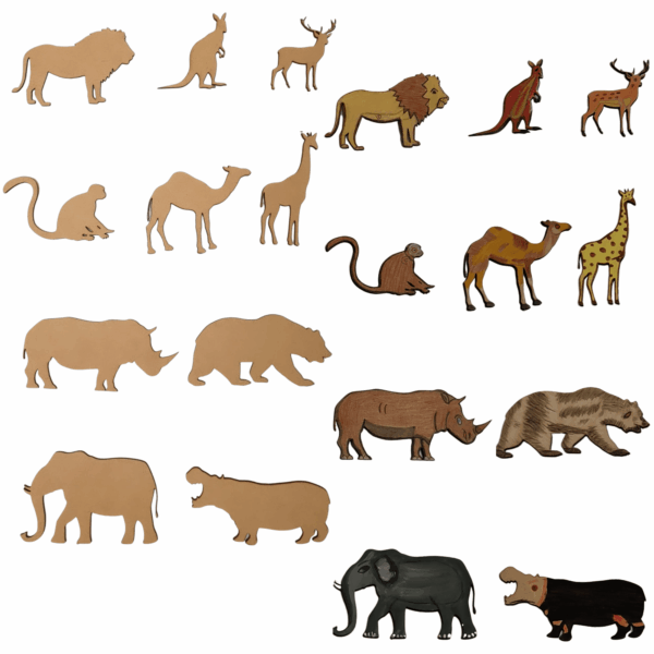 Wild Animals Wooden Cutouts - MDF Cutouts for Kids and Adults - Bonjoy Fashion and Decor